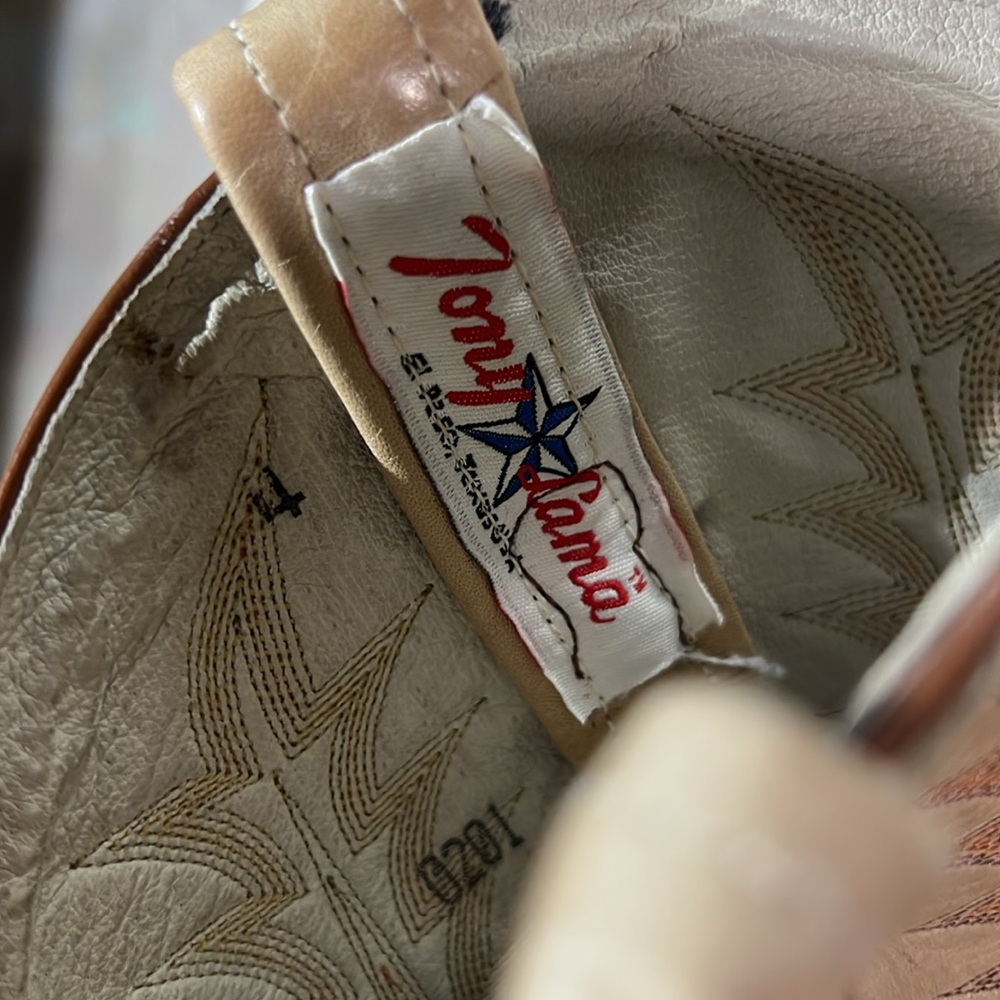 Tony Lama Size 8.5 Buckaroo Cowboy Boots Round Toe Sunset Renegade‎ Leather - Picture 9 of 9
